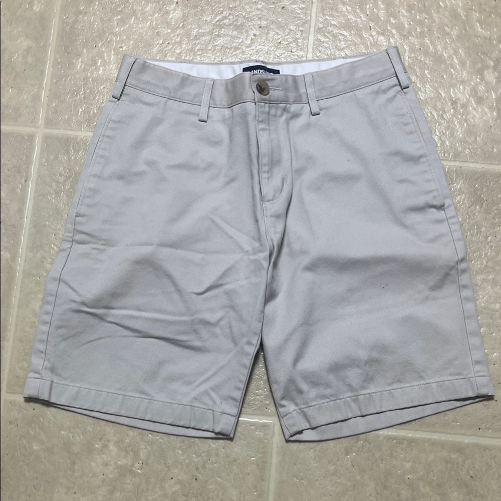 Lands End Khaki Men's Flat Front Shorts